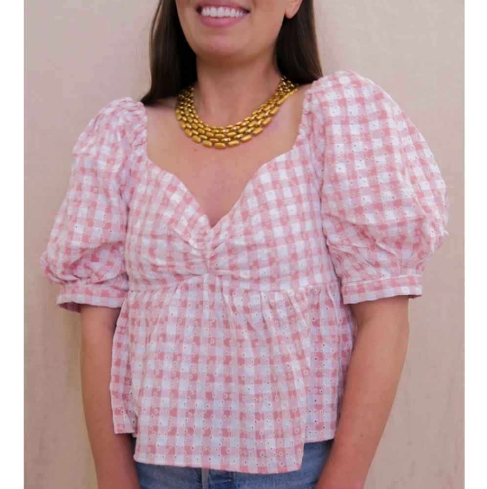 Free the roses gingham top